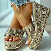 Open Toe Studded Rivet Heeled Sandals Oshnow